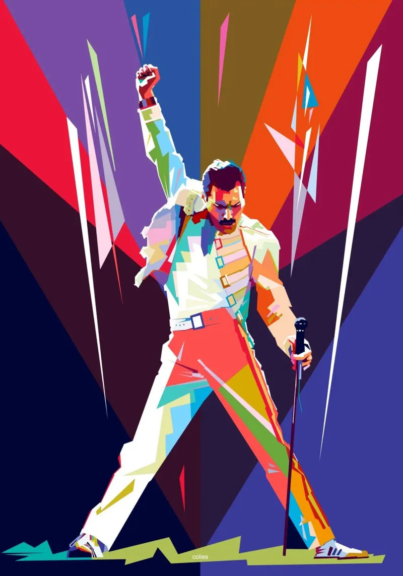 Lo stile iconico di Freddie Mercury pellicola backlit da Hantamrata