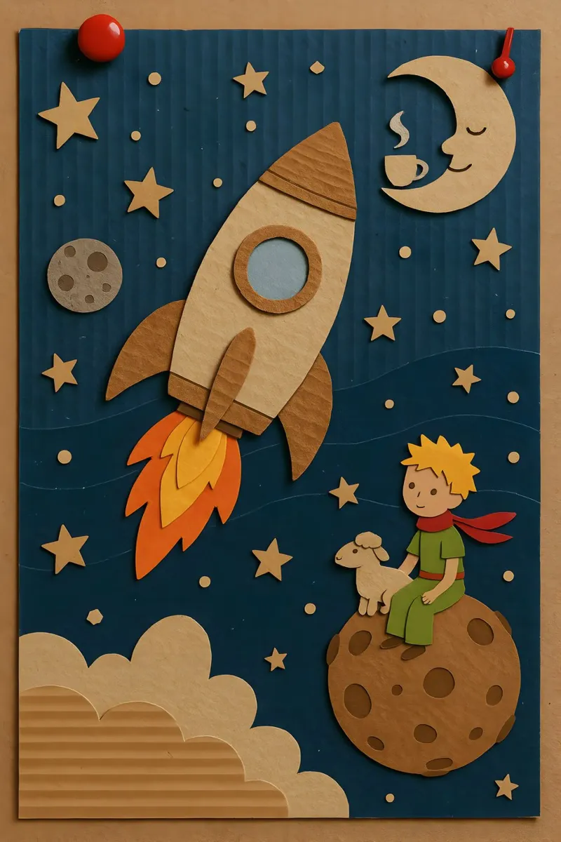 Cosmic Boy and the Rocket Ride hahnemühle by LittleMieschiefs