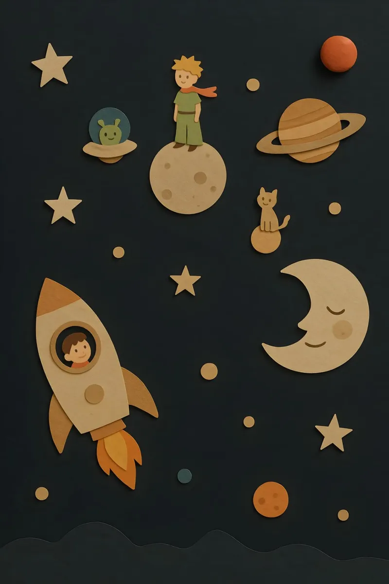 Little Explorer and the Sleepy Moon alu-dibond by LittleMieschiefs