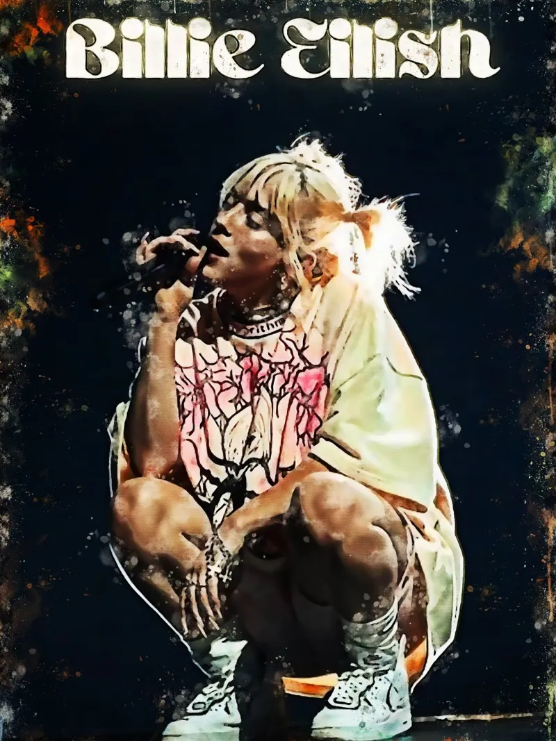 Billie Eilish 1 Arte carta hahnemühle da music soul