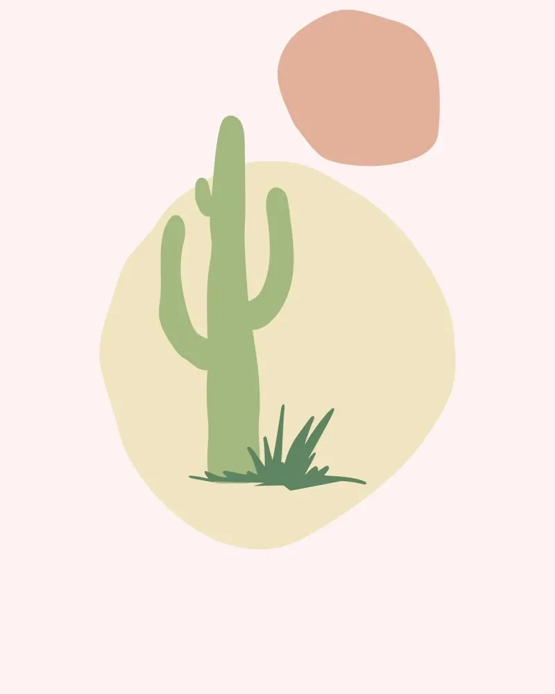 minimal geometry desert plant hahnemühle by Creaton