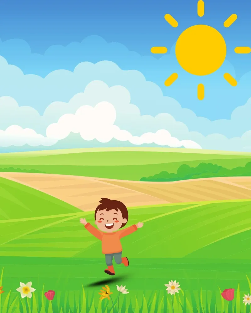 bambino felice di giorno poster con telaio in plastica da Creaton