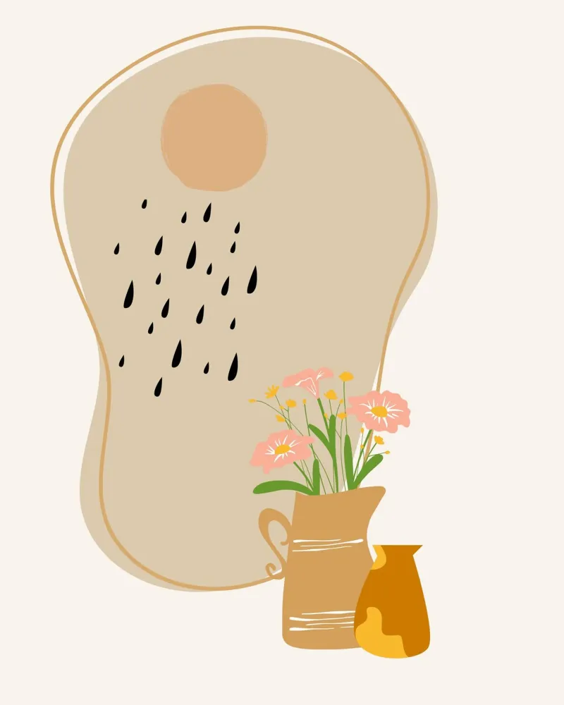 brocca di petali poster con telaio in legno da Creaton