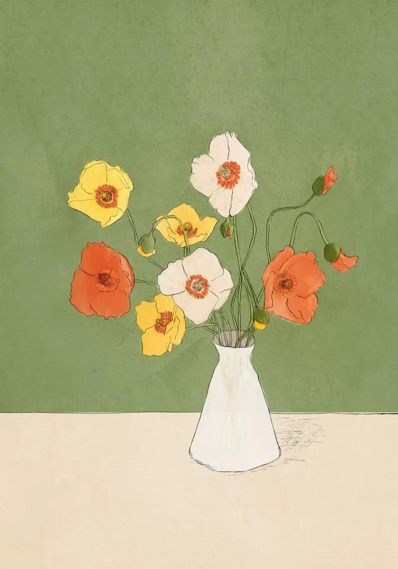 Field Wildflowers Verde forex plate by Nadjaa