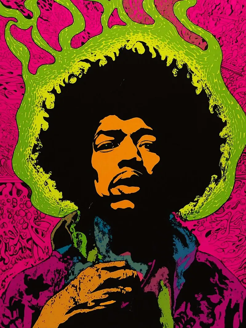 Jimi Hendrix pellicola backlit da vanhesling