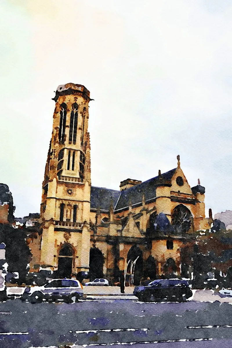 Una chiesa a Parigi pellicola backlit da Massimo Frascogna