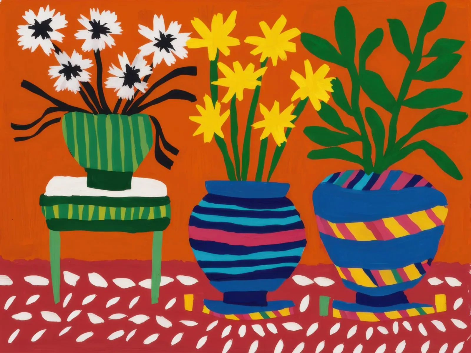 Fiori da tavola cremisi poster da Lune Dreams