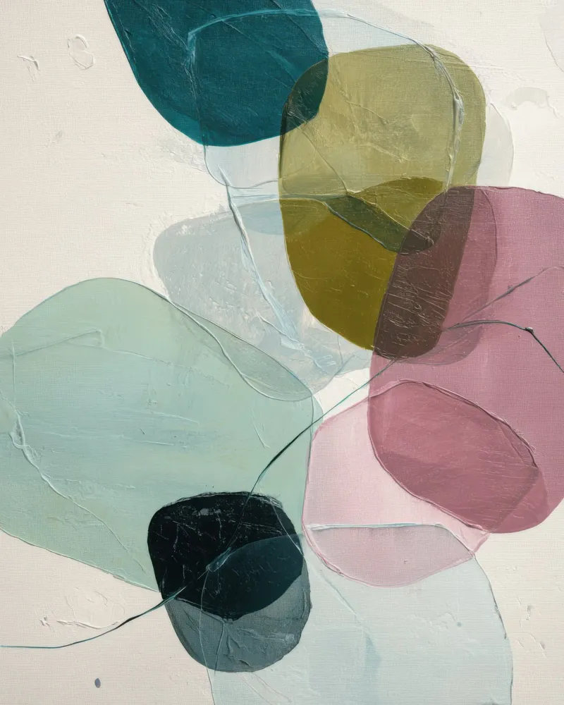 Modern abstract colorful organic shapes print canvas by Artbyvo