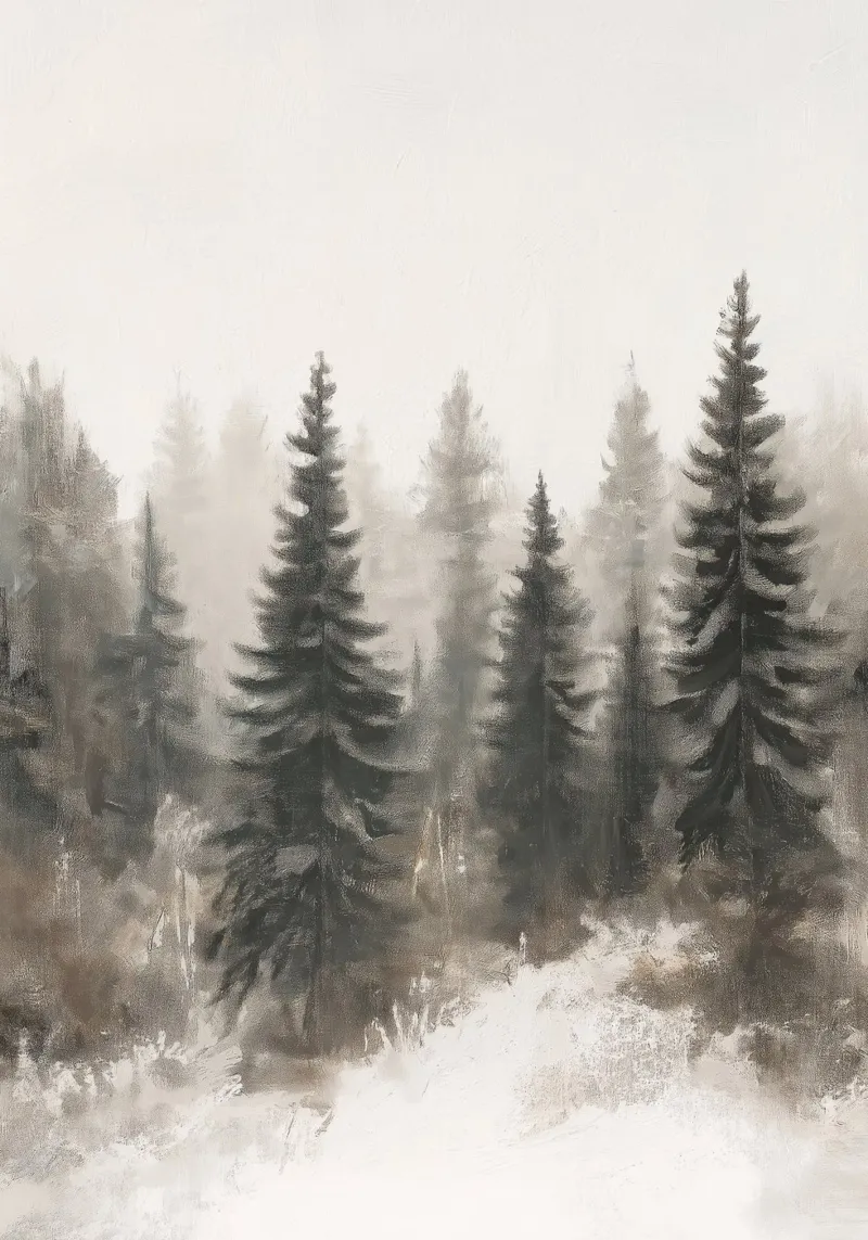 Pineta nebbiosa - Sereno paesaggio invernale nordico pellicola backlit da ClubArt