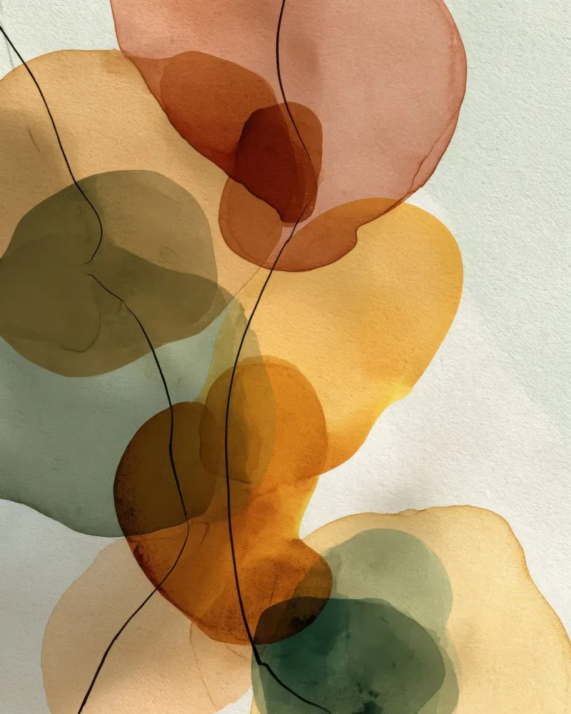 Naranja quemado Composición abstracta minimalista metacrilato de Artbyvo