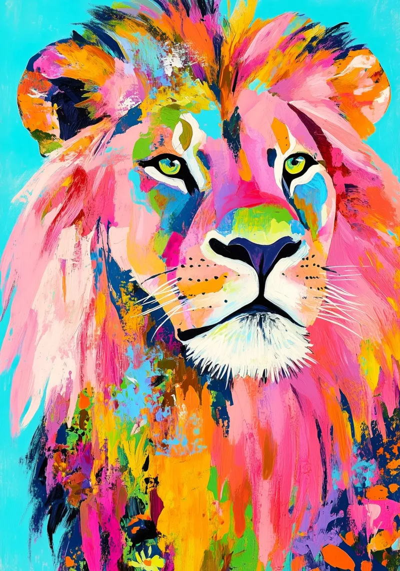 Löwe Tier Kunst Poster von Justyna Jaszke JBJart