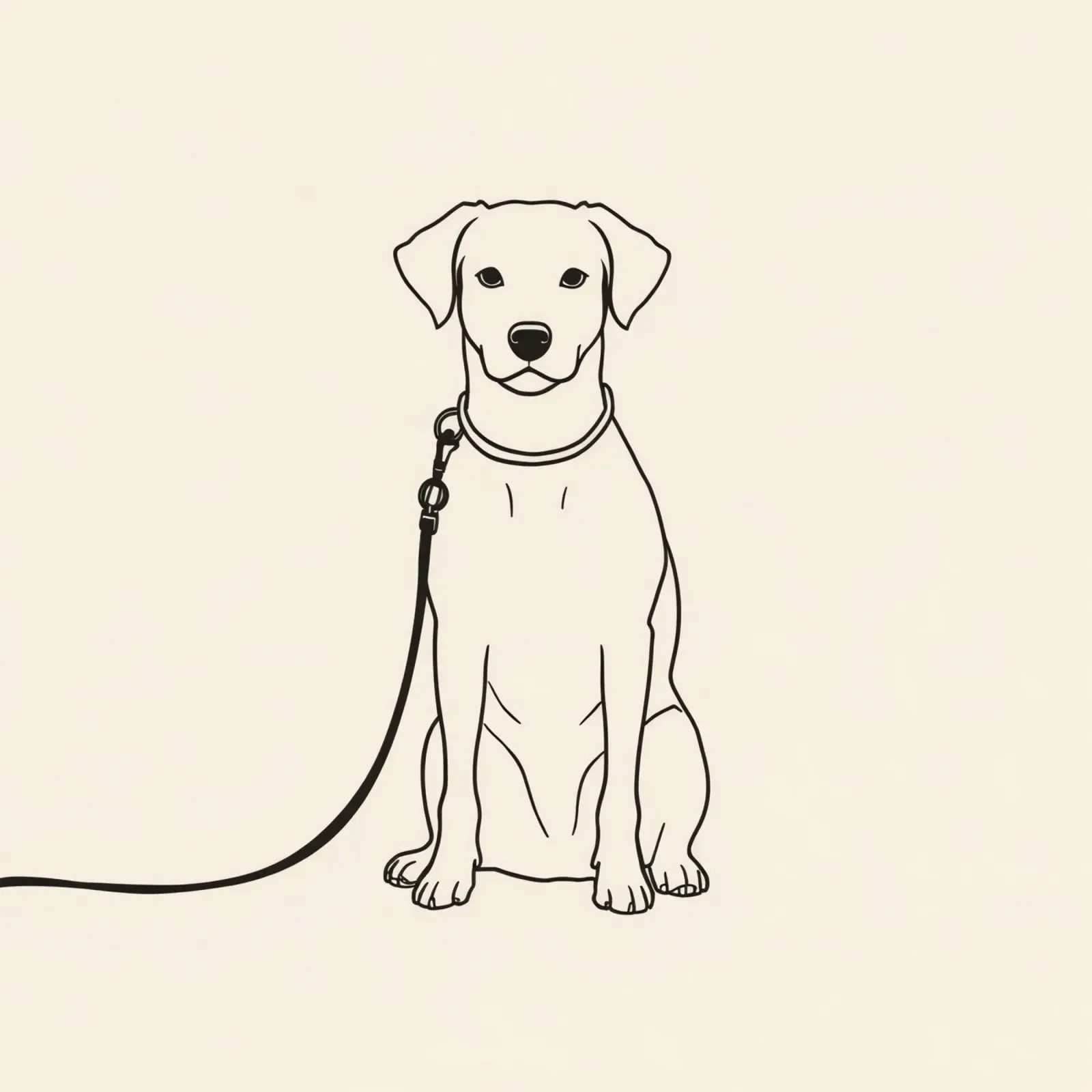 Perro sentado pacientemente con correa esperando al aire libre a que su dueño metacrilato de DesignDoodle