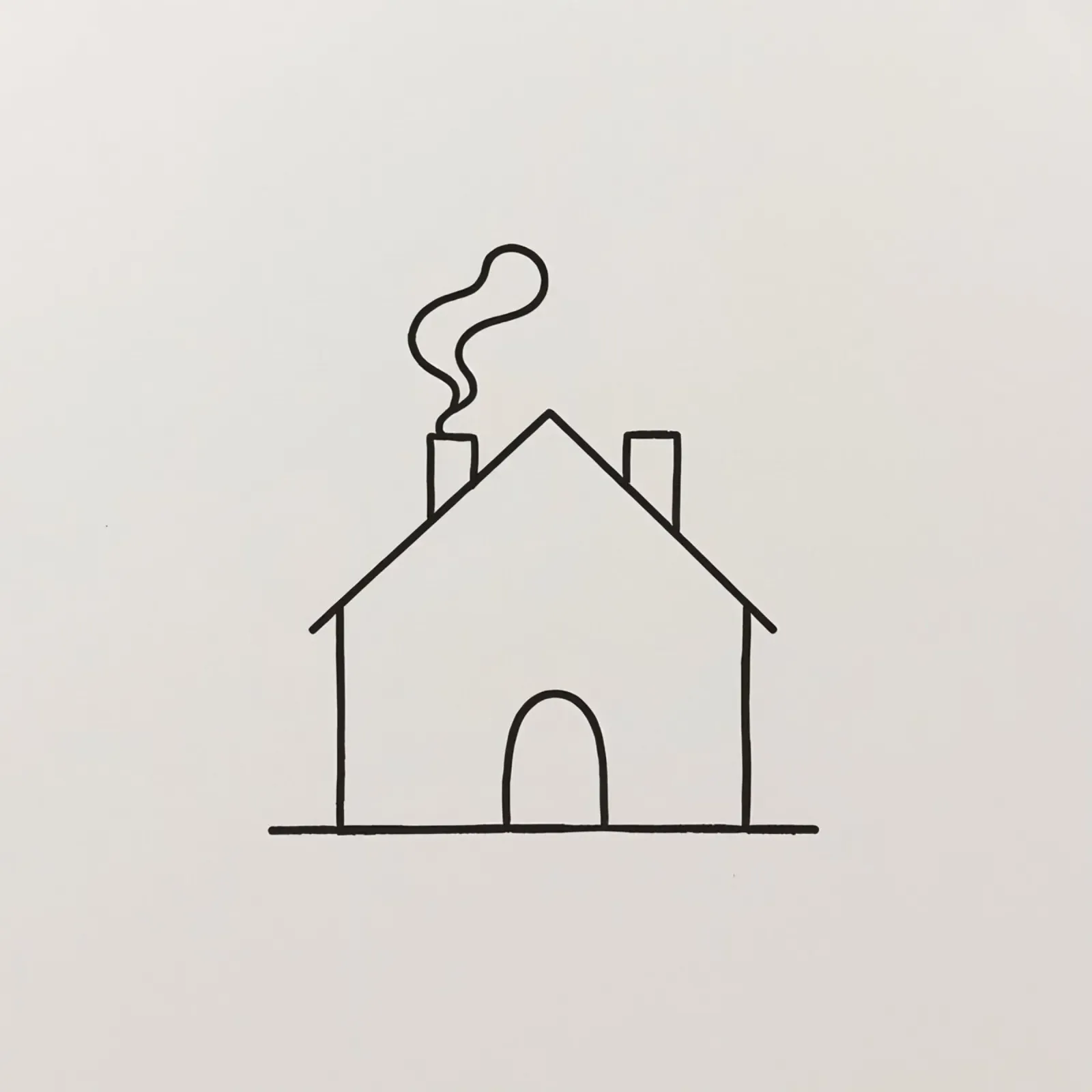 Semplice sagoma di una casa con fumo che sale dal camino pellicola backlit da DesignDoodle