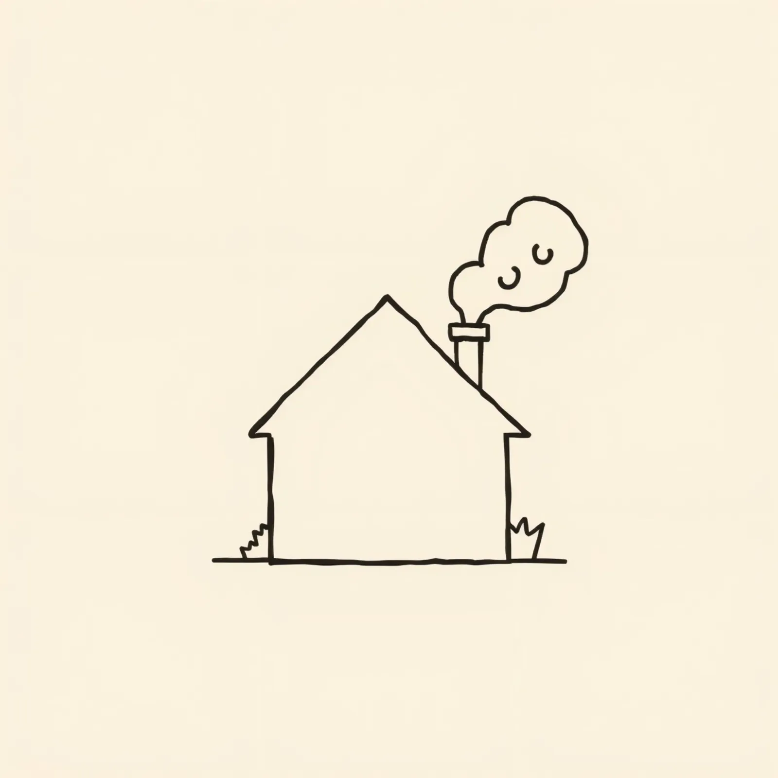 Casa con il fumo che fuoriesce dal camino, a indicare il caldo poster da DesignDoodle