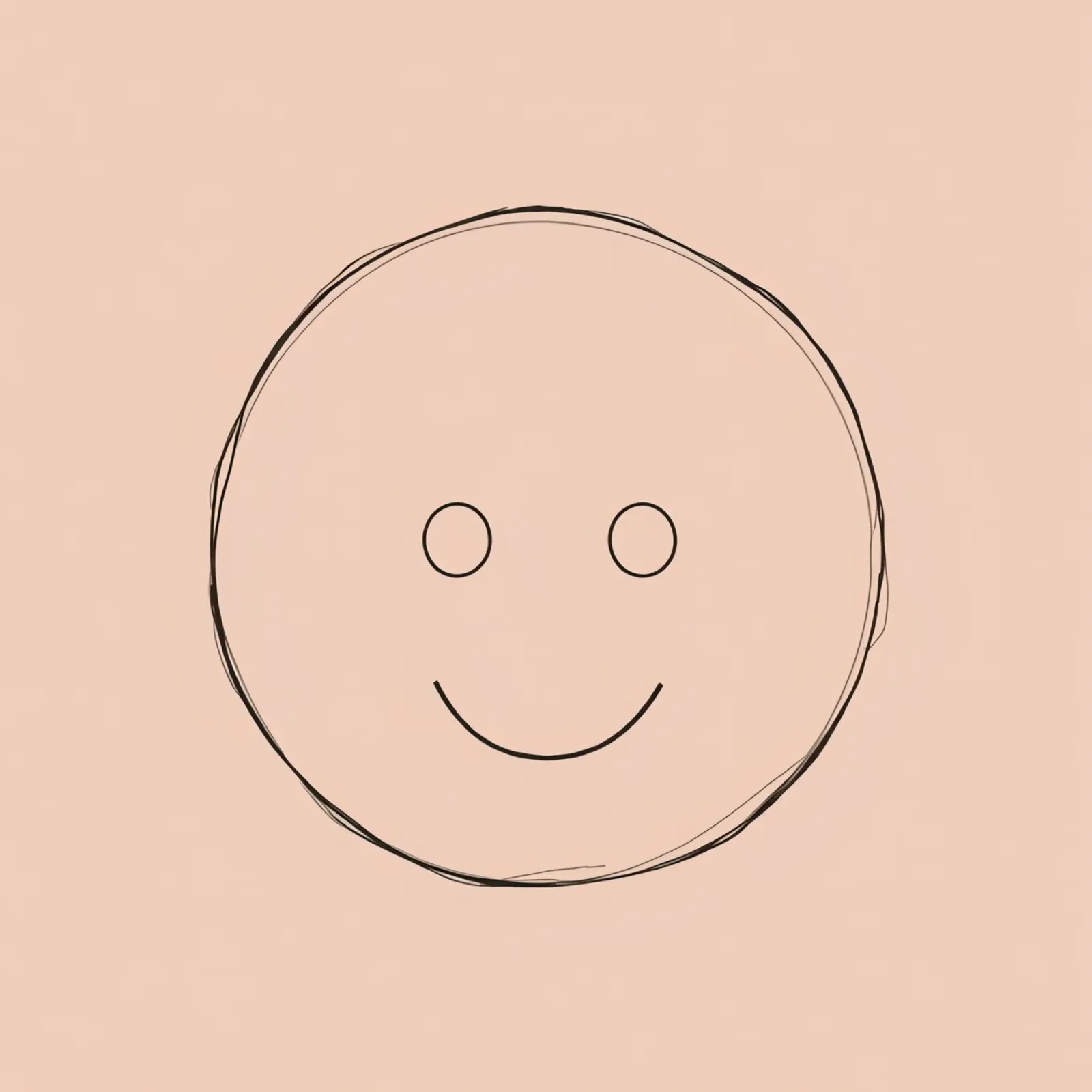 Illustrazione di una semplice faccina sorridente su sfondo color pesca pellicola backlit da DesignDoodle