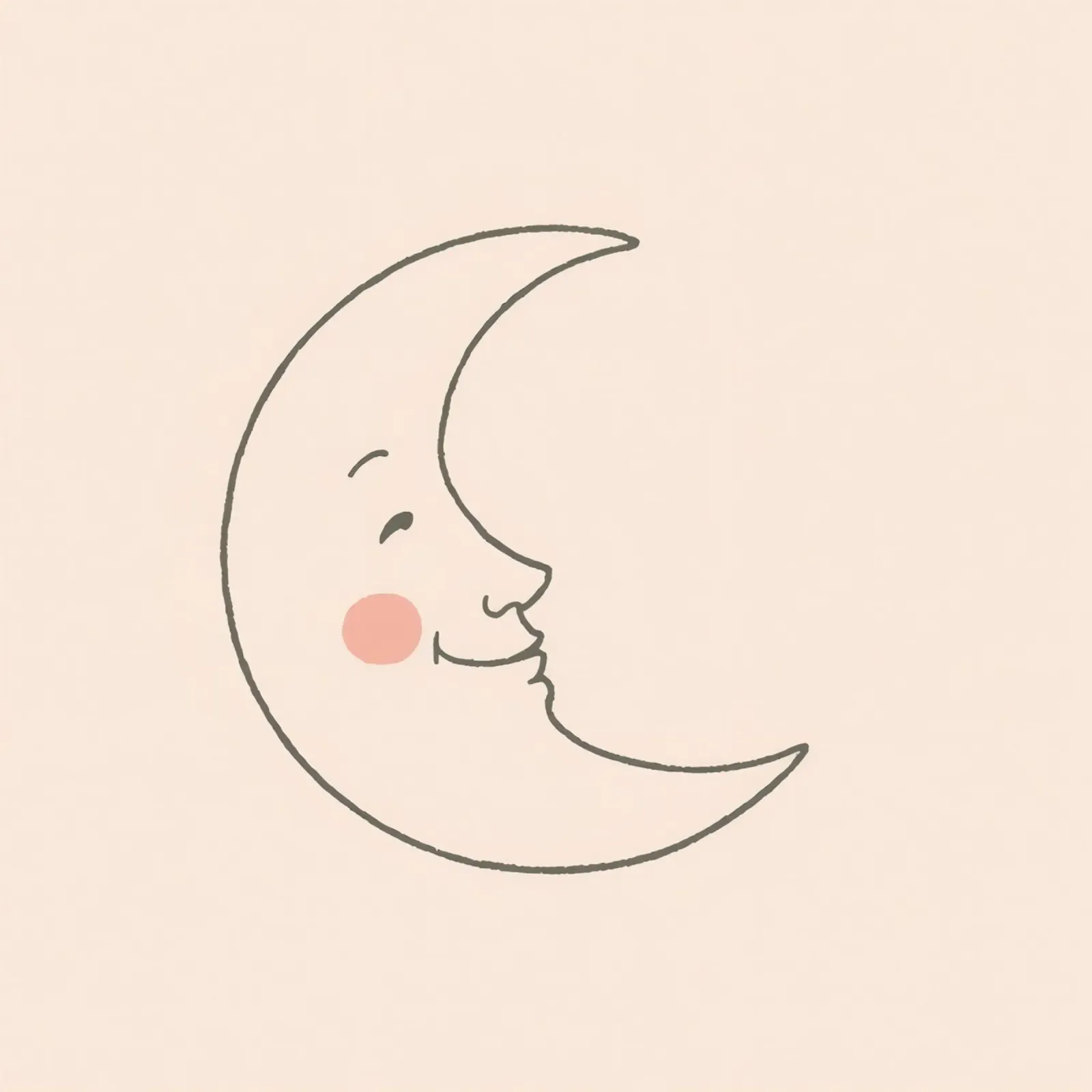 Illustration d'une lune joyeuse avec un visage souriant sur une lumière d'art hahnemühle de DesignDoodle