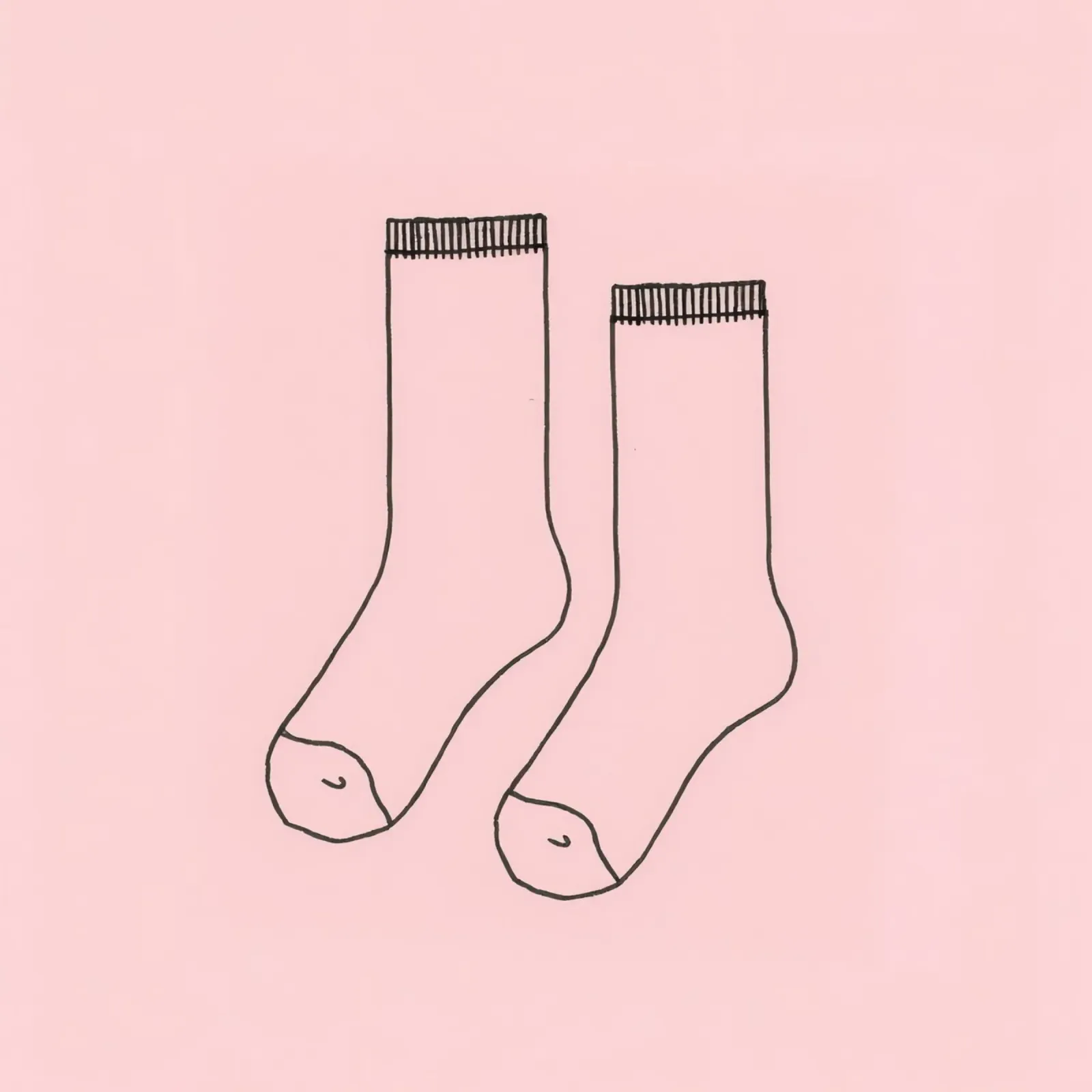 Simple design of a pair of socks with a pink background canvas by DesignDoodle