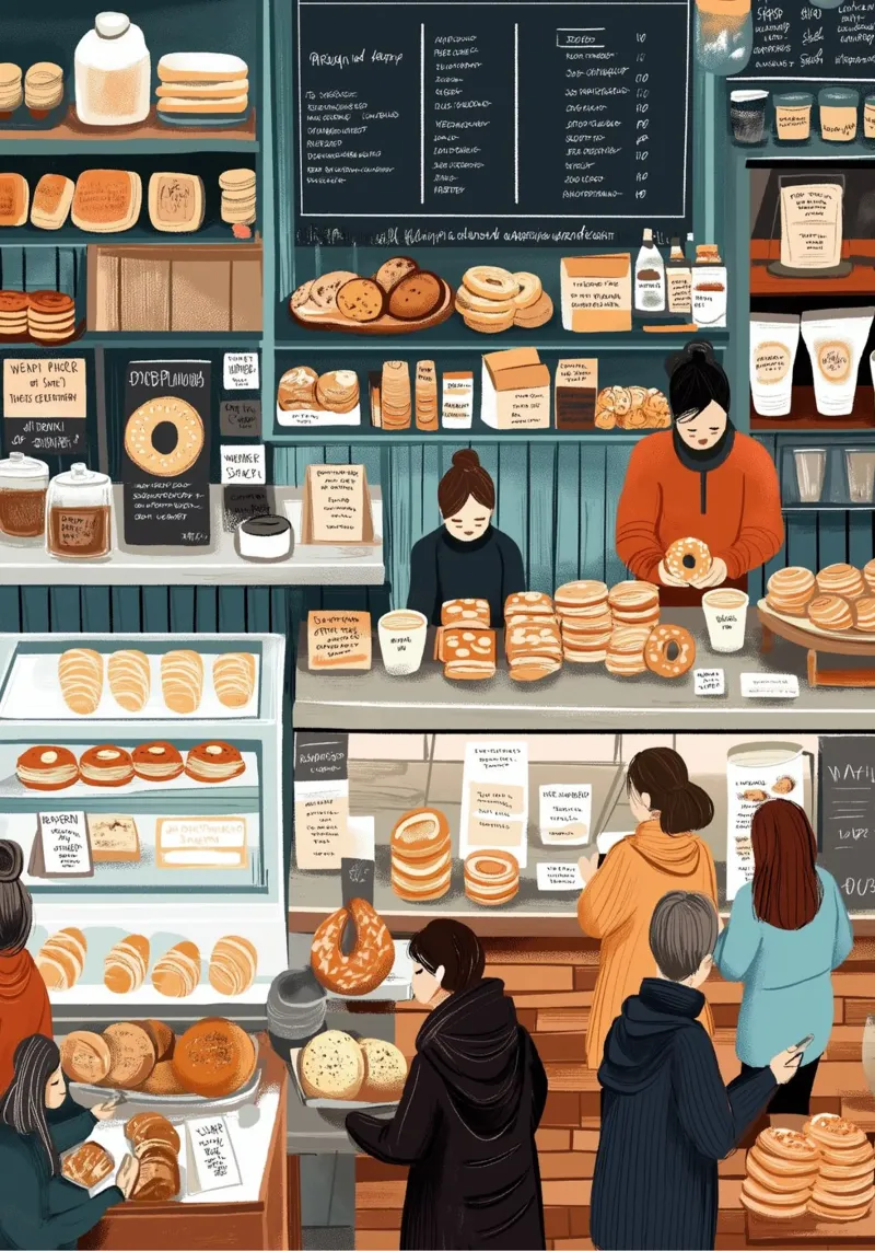 Bruisende bakkerij - Warme en uitnodigende banketbakkerskunst canvas met Baklijst van ClubArt