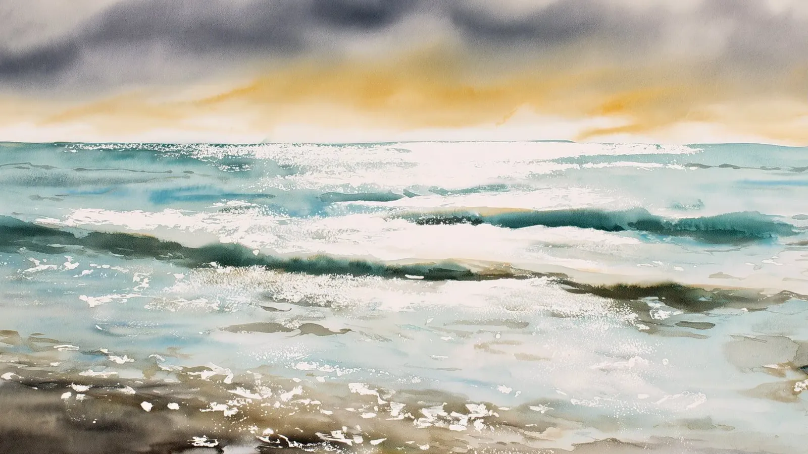 Même la tempête s'arrête pour la lumière poster avec cadre en bois de Matthias Keller Studio