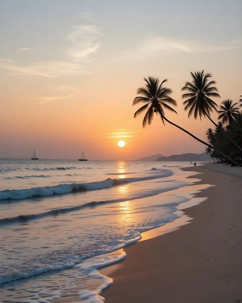 Tramonto sulla spiaggia tropicale pellicola backlit da luxi&lace