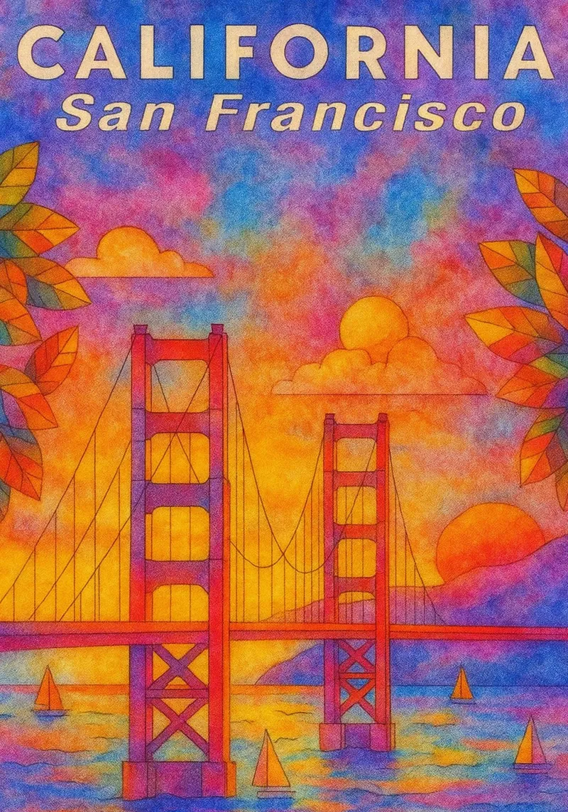 california, San Fransisco Dipingere l'immaginazione poster da onestar