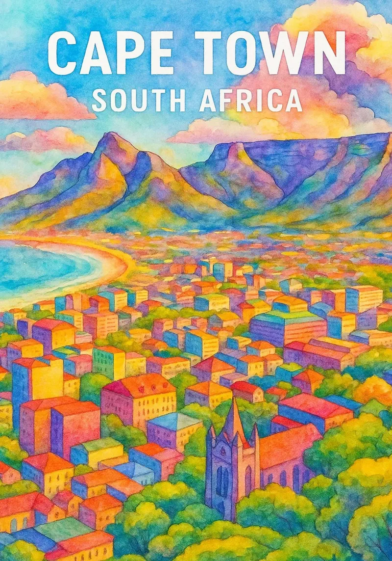 Città del Capo, Sudafrica Dipingere l'immaginazione poster da onestar