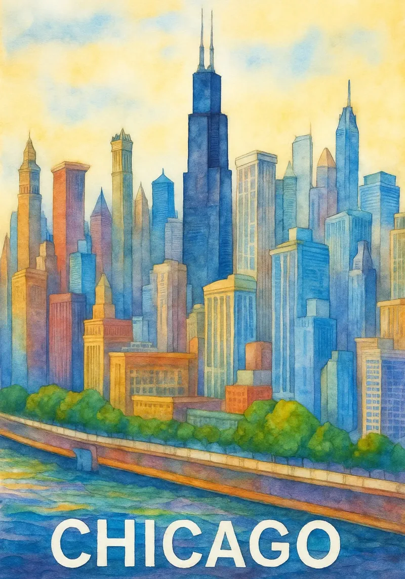 Chicago Dipingere l'immaginazione poster da onestar