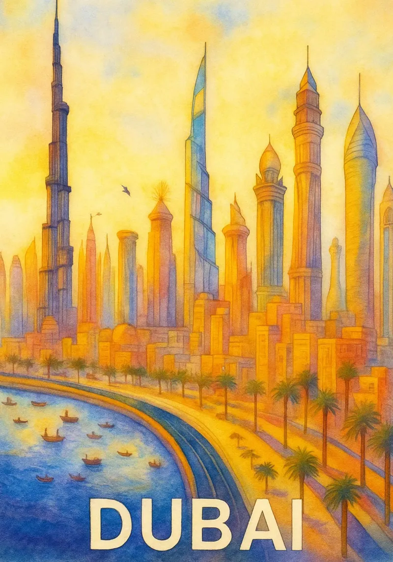 Dubai dipinge l'immaginazione poster da onestar