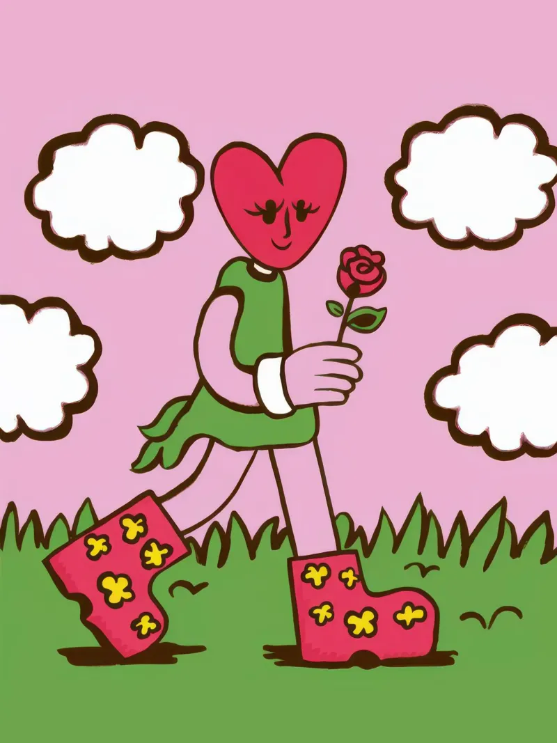 Ragazza cuore di fiore pellicola backlit da Lune Dreams