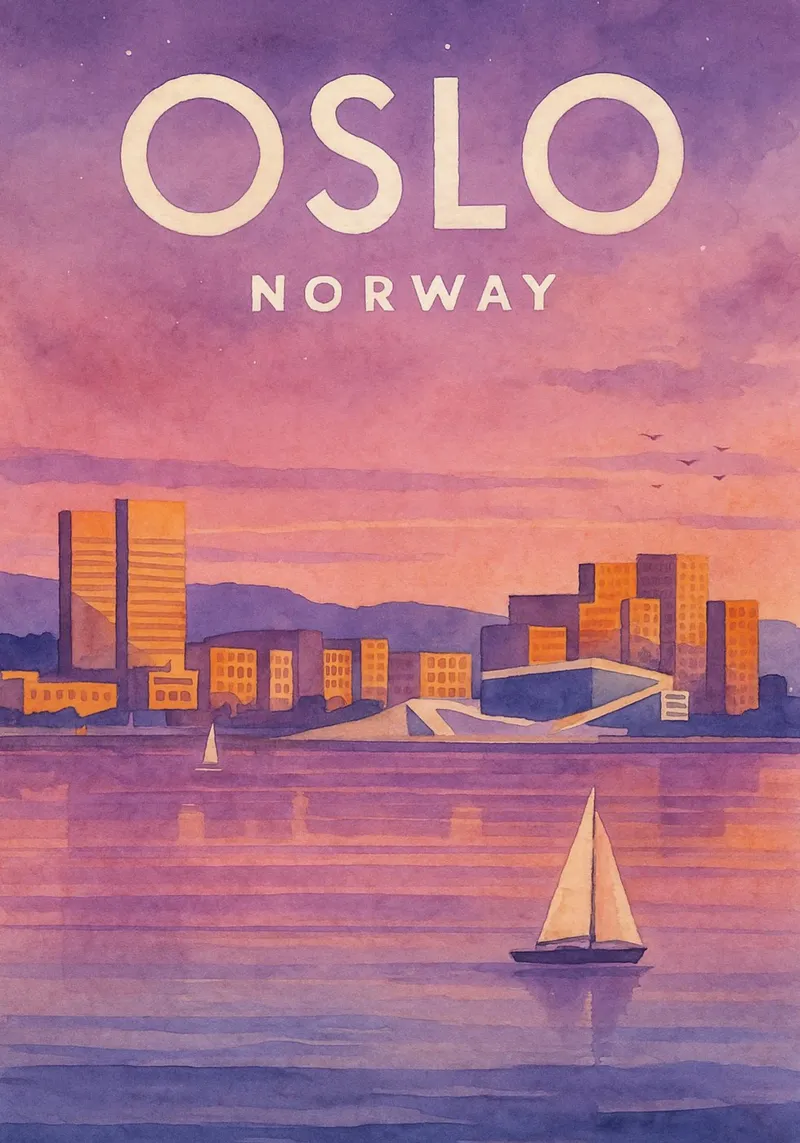 Oslo, Norvegia Dipingere l'immaginazione tela con Cornice a cassetta da onestar