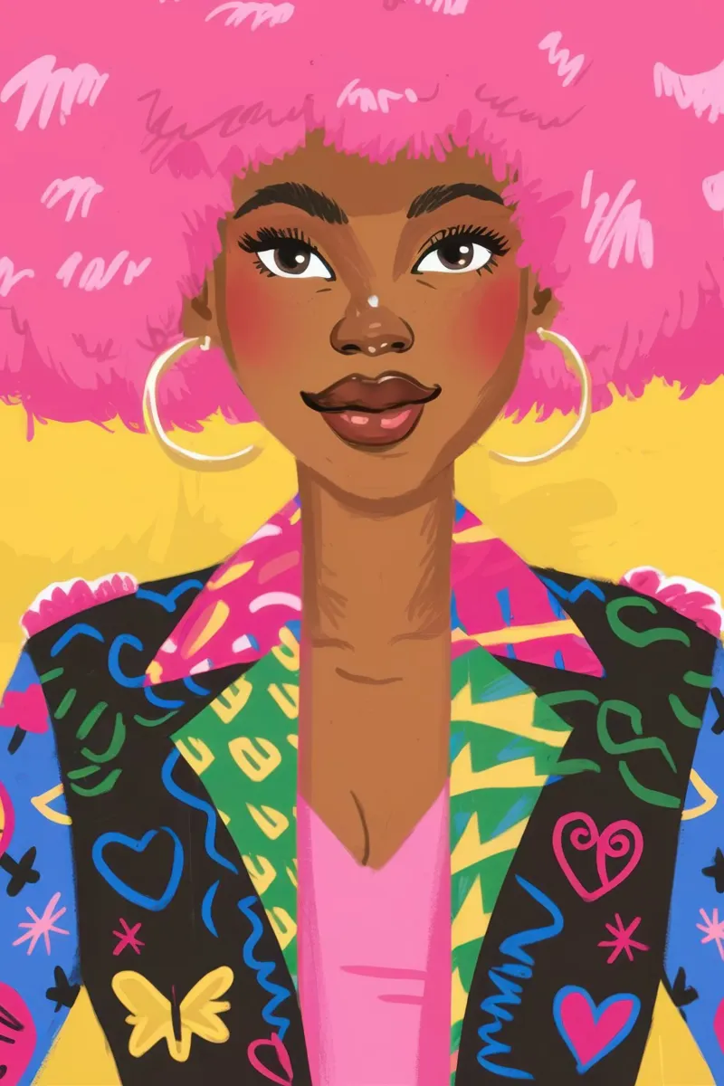 Pink Afro Heartbreaker alu-dibond by Sentinel Glow