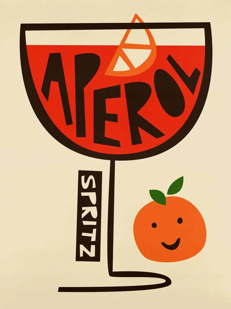 Aperol Spritz Sap Sinaasappel canvas met Baklijst van Neeraprint