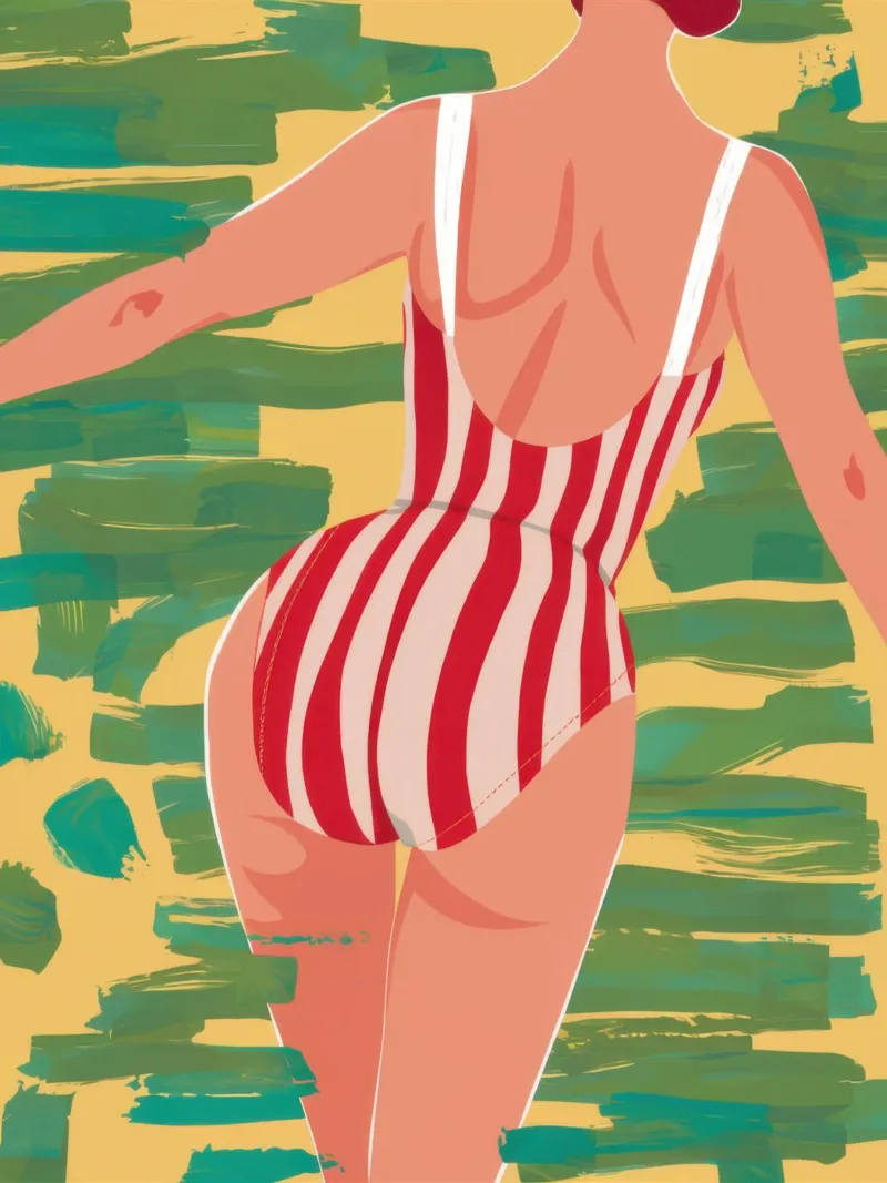 Red Stripe Summer hahnemühle by Sentinel Glow