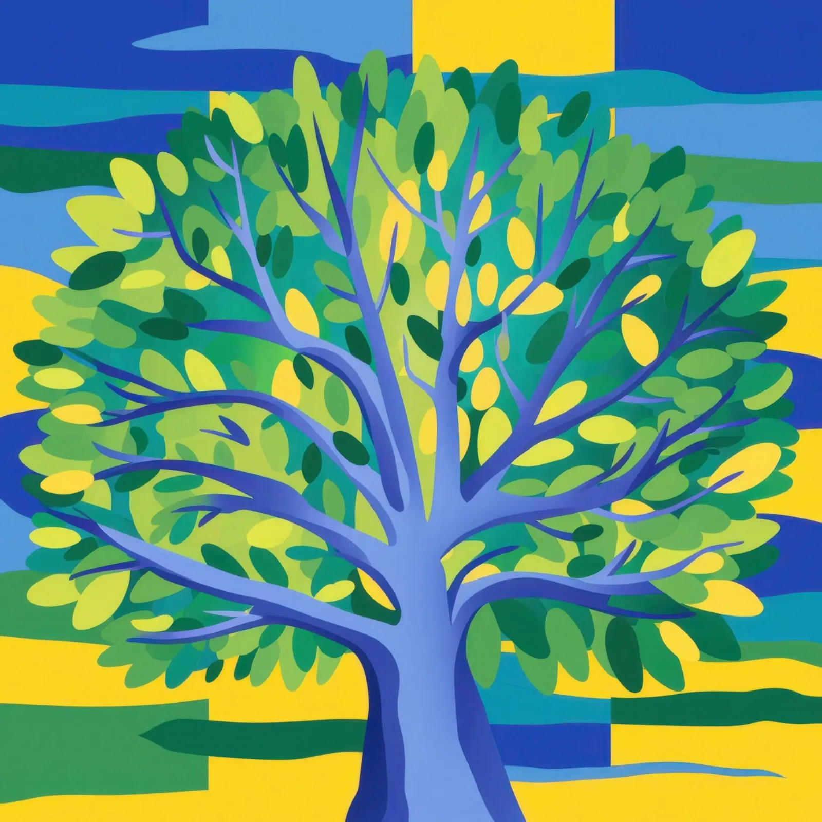 Albero blu elettrico poster con telaio in plastica da Arcane Lines