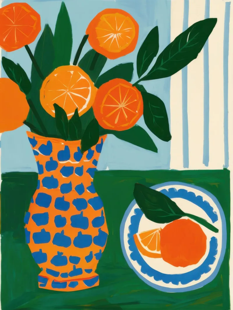 Citrus Geruite Rust canvas van Arcane Lines