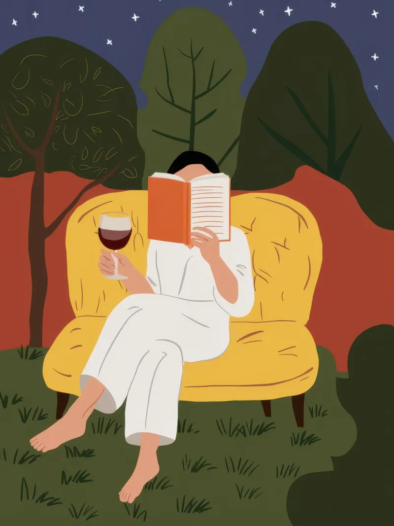 Garden Reading Repose canvas by Mossy Pigment