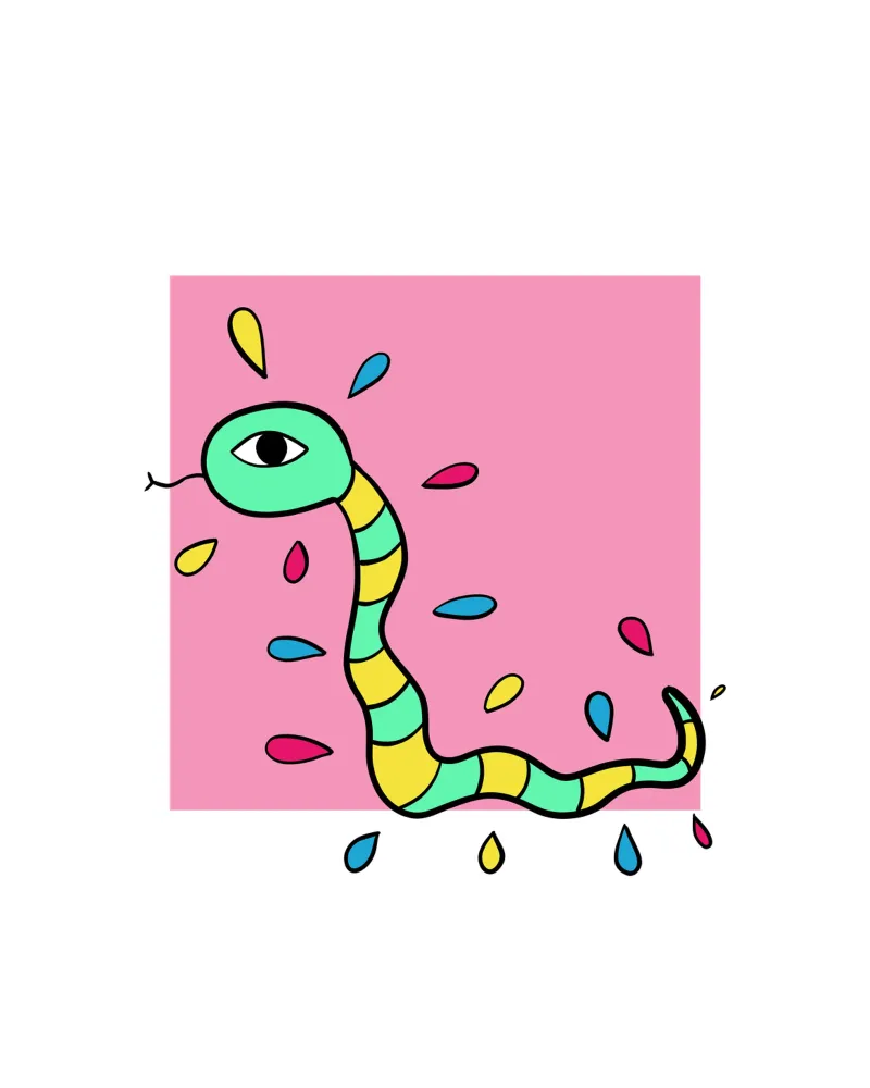 Snake and pink pellicola backlit da BAINAI