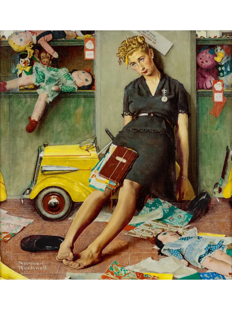 Norman Rockwell e il Natale americano moderno poster da Cindy Cronin