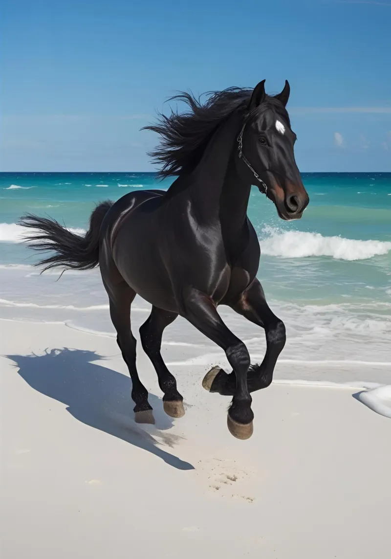 Pferd am Strand carta hahnemühle da Poster Dreams