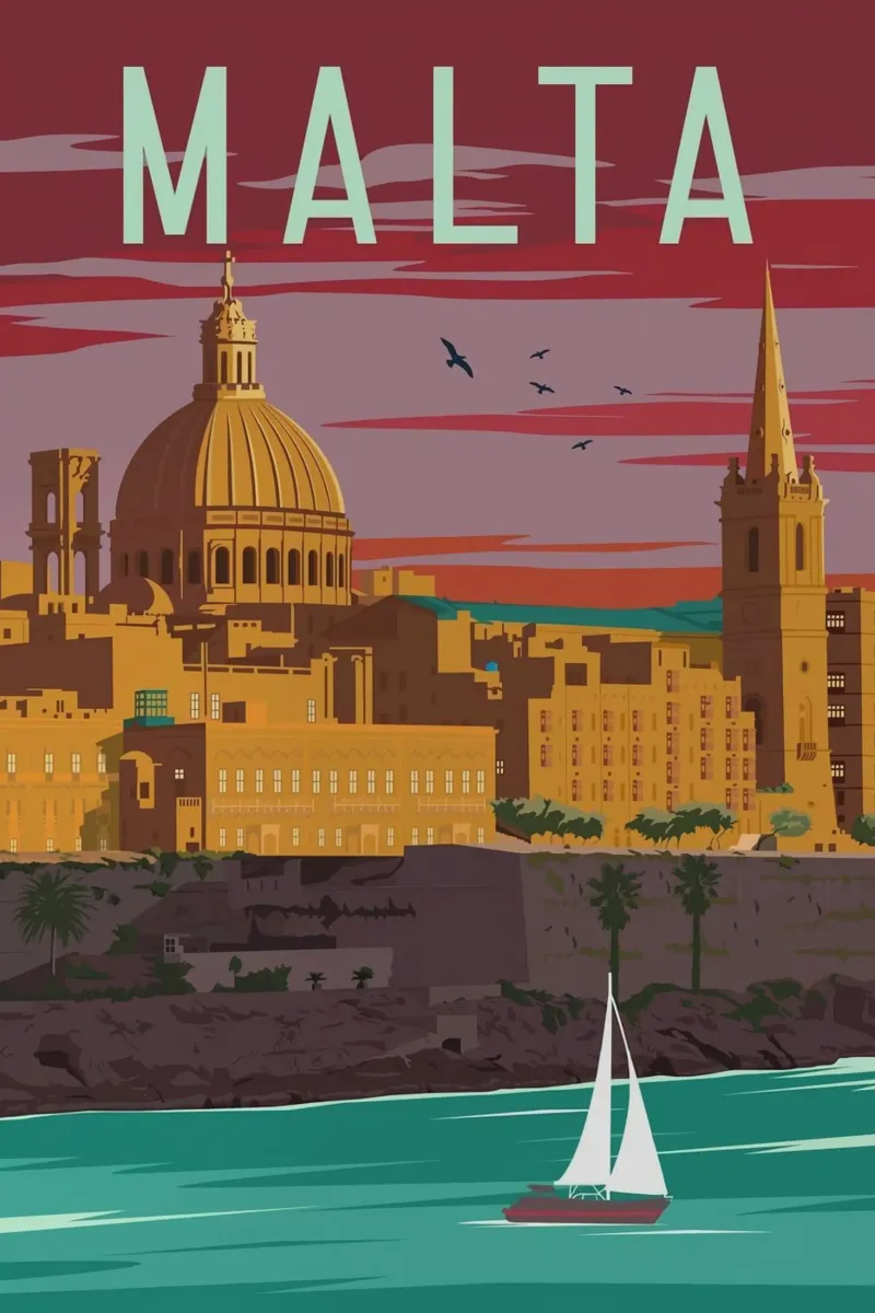Malta poster met kunststof frame van Alexandra Peack