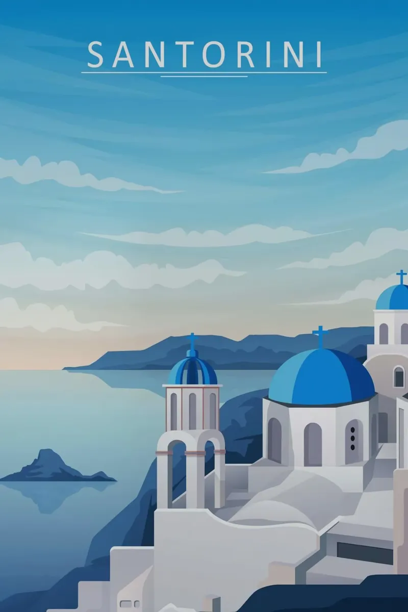 Santorini pellicola backlit da Alexandra Peack