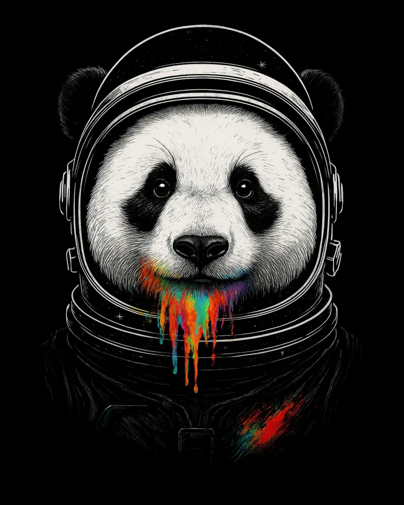 Cosmic Panda Drip pellicola backlit da BadrBrand