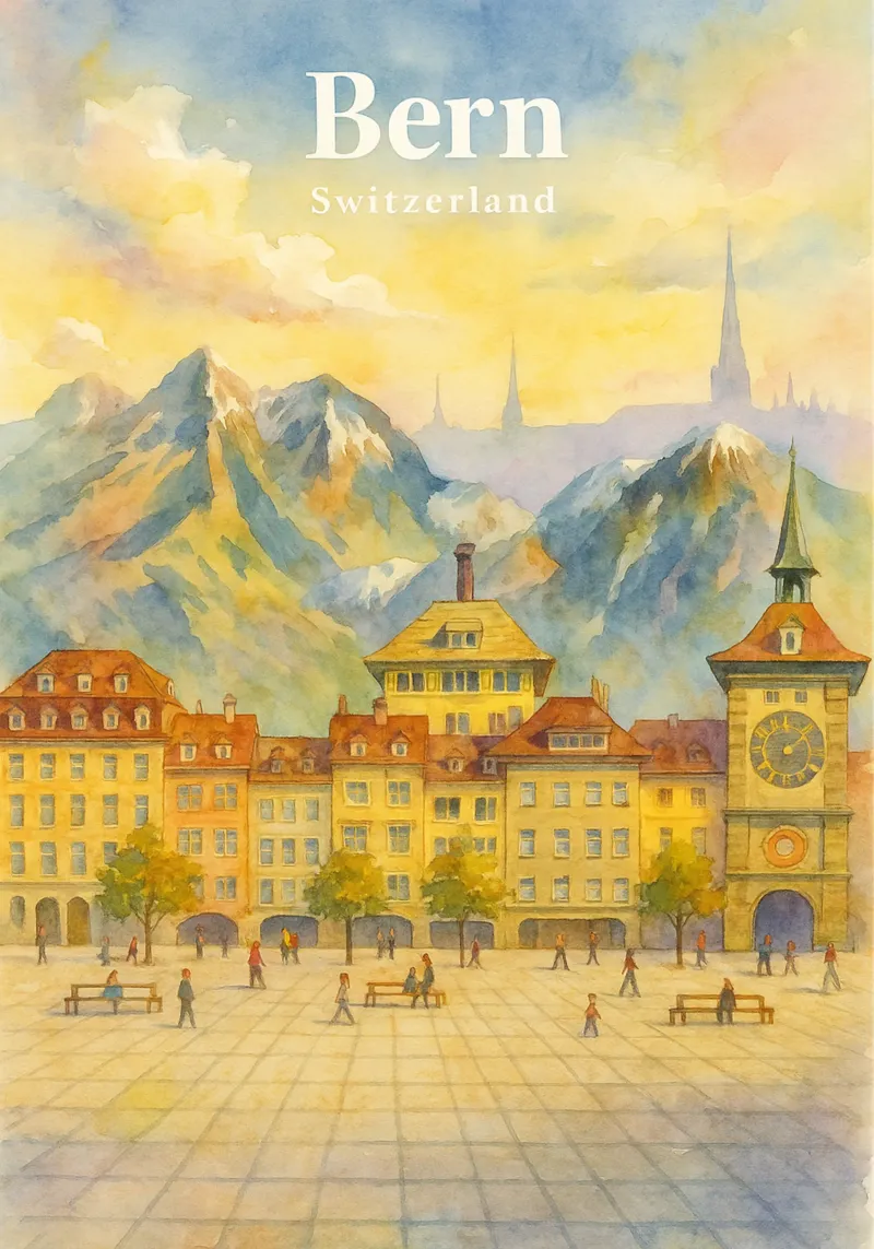 Bern, Schweiz Malerei Imagination Leinwand mit Schattenfugenrahmen von onestar