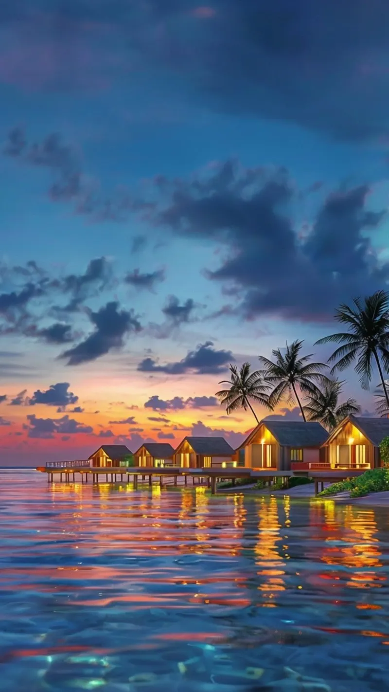 Escapada de ensueño a las Maldivas lienzo con Marco flotante de Wanderlust Vibes