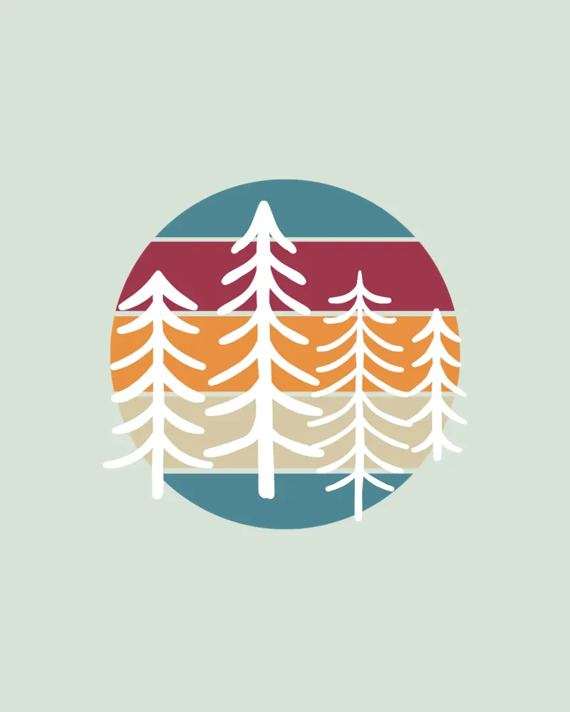 Retro forest poster con telaio in alluminio da BAINAI
