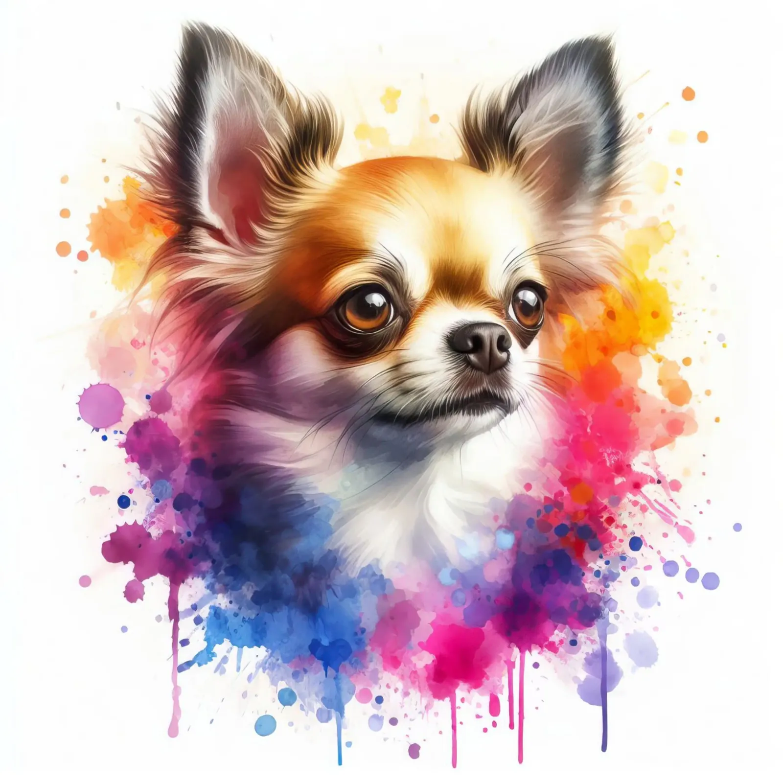 Ritratto di chihuahua ad acquerello pellicola backlit da 🥝 KIWI STORE