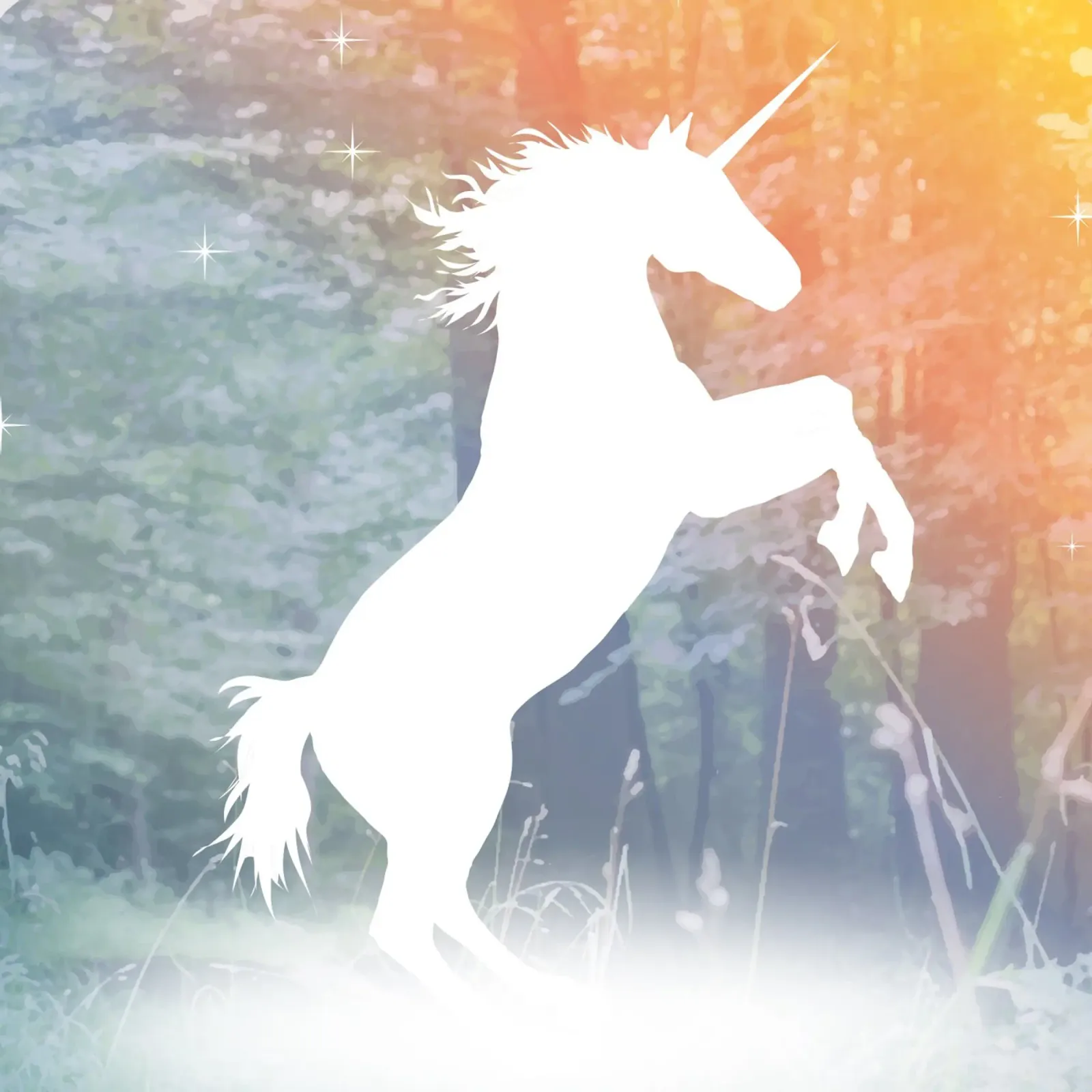 Mystical unicorn in the enchanted forest hahnemühle by namosh
