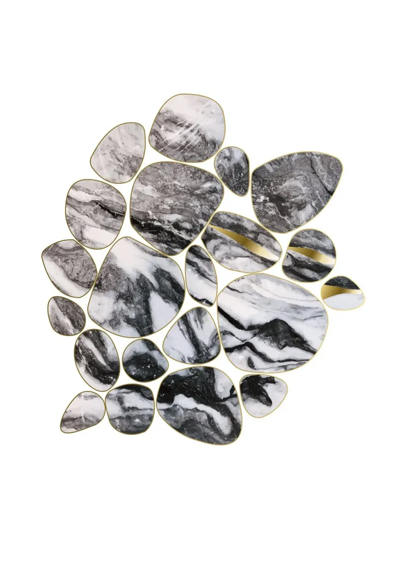 Pebble Graphics - Black-Gold Marble plexiglass da DesignDoula Grafik