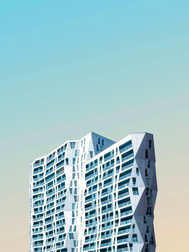 edificio geometrico di grande altezza pellicola backlit da pastel color shape
