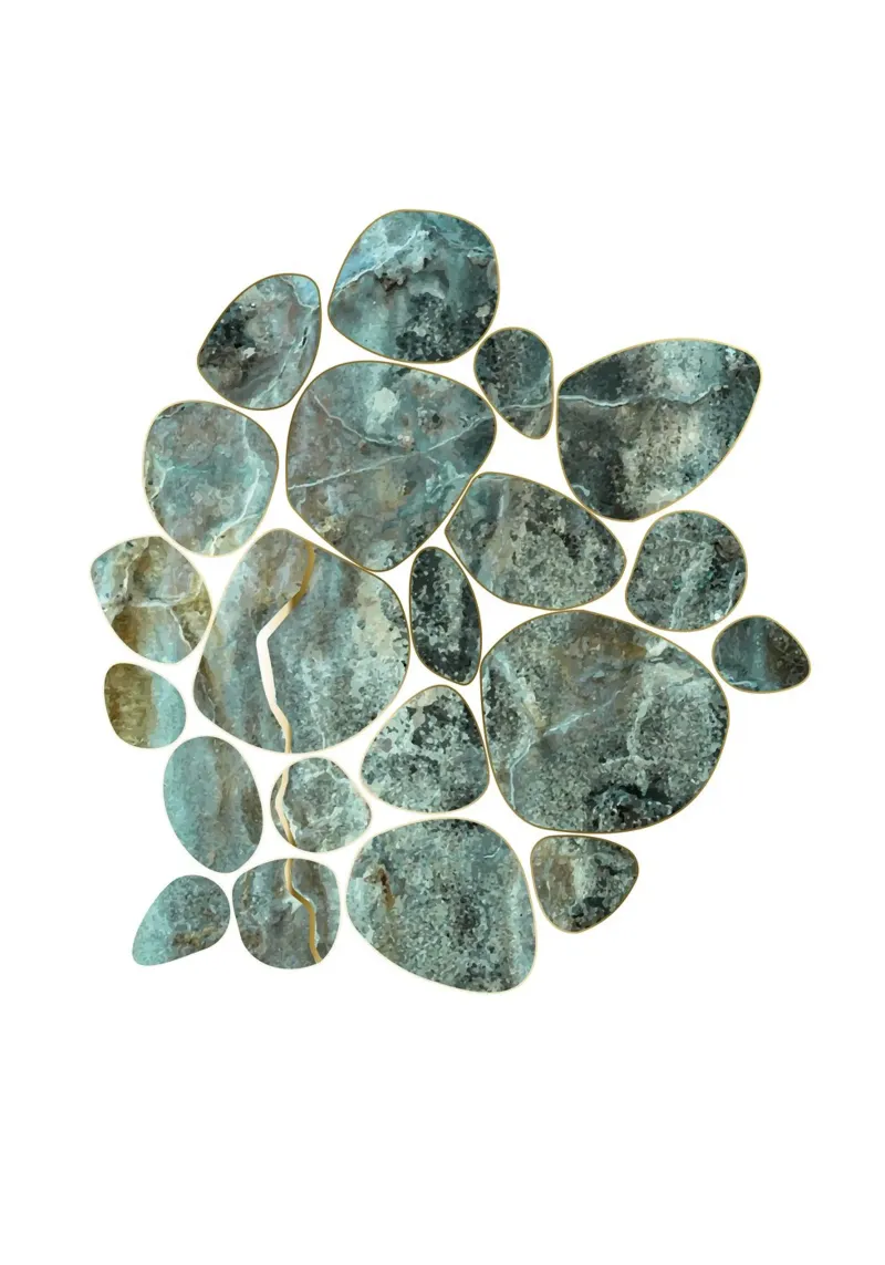 Pebble Graphics - Green-Gold Marble carta hahnemühle da DesignDoula Grafik